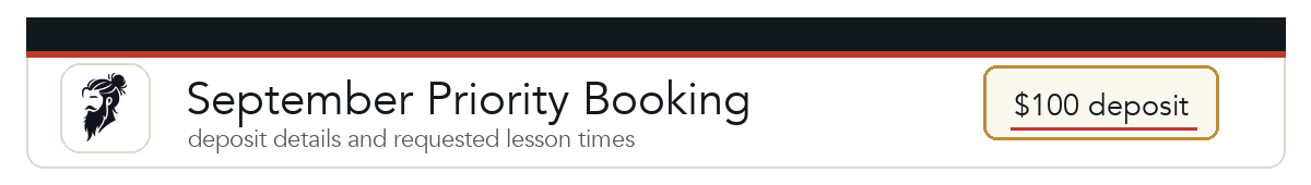 September booking graphic